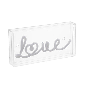 Love Contemporary Glam Acrylic Box USB Operated LED Neon Light - JONATHAN Y